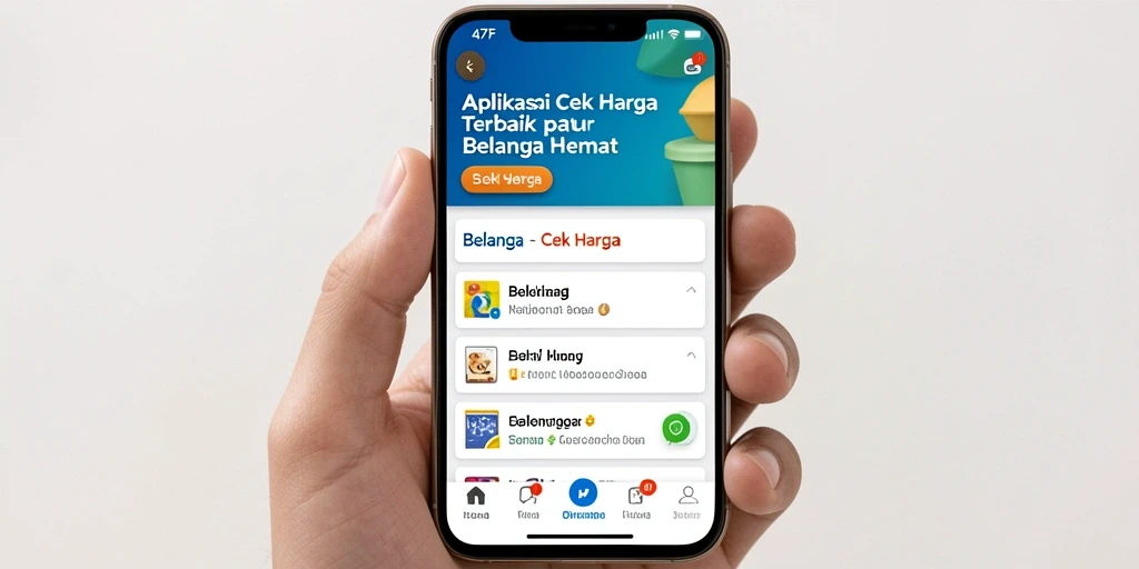Tampilan antarmuka aplikasi 47F untuk Cek Harga produk.