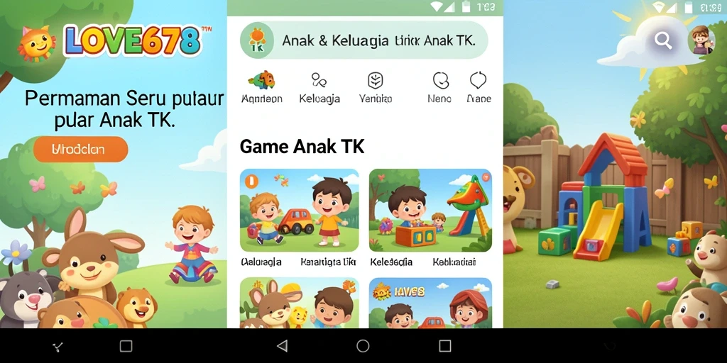 Tampilan menarik dari aplikasi LOVE678 untuk anak-anak.