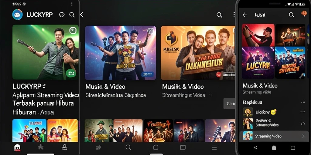 Antarmuka menarik dengan berbagai pilihan video Streaming.