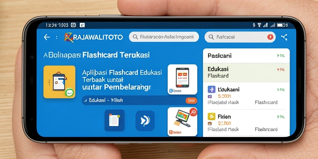Tampilan antarmuka aplikasi RAJAWALITOTO untuk belajar Flashcard.