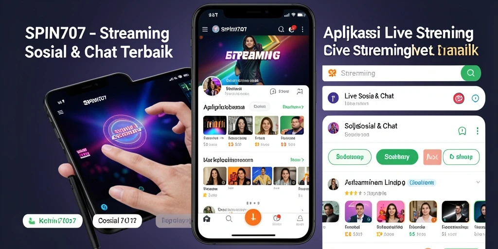 Tampilan antarmuka aplikasi Live Streaming SPIN707 yang modern dan interaktif.
