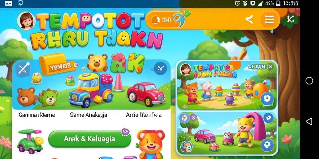 Antarmuka menarik dari TEMPOTOTO yang cocok untuk anak-anak.