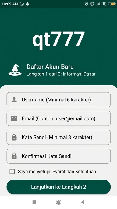 Panduan Registrasi Akun Baru qt777 untuk Android